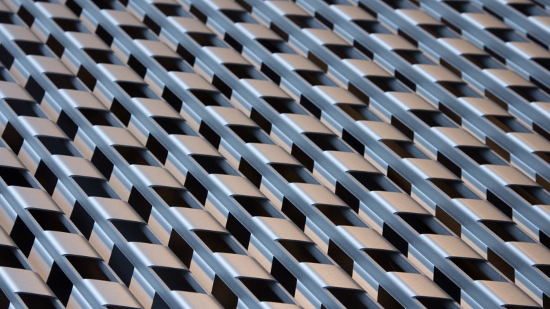 Aluminium Stegplatte eloxiert und beidseitig gefräst einsetzbar für Innenarchitektur und Außenarchitektur